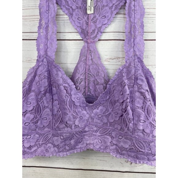 Free People Lace Bralette Purple Medium - Picture 3 of 5